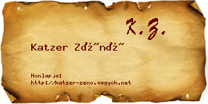 Katzer Zénó névjegykártya
